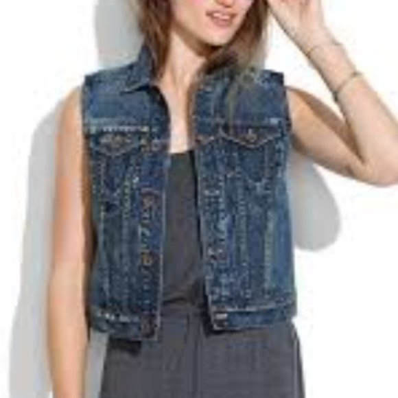 Madewell Jackets & Blazers - Madewell | Goldrush Denim Vest in Storm Cloud Wash